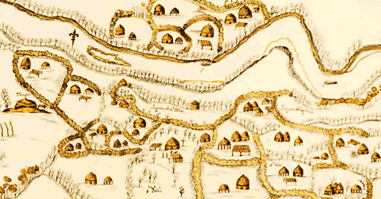 Hand Drawn map of a village