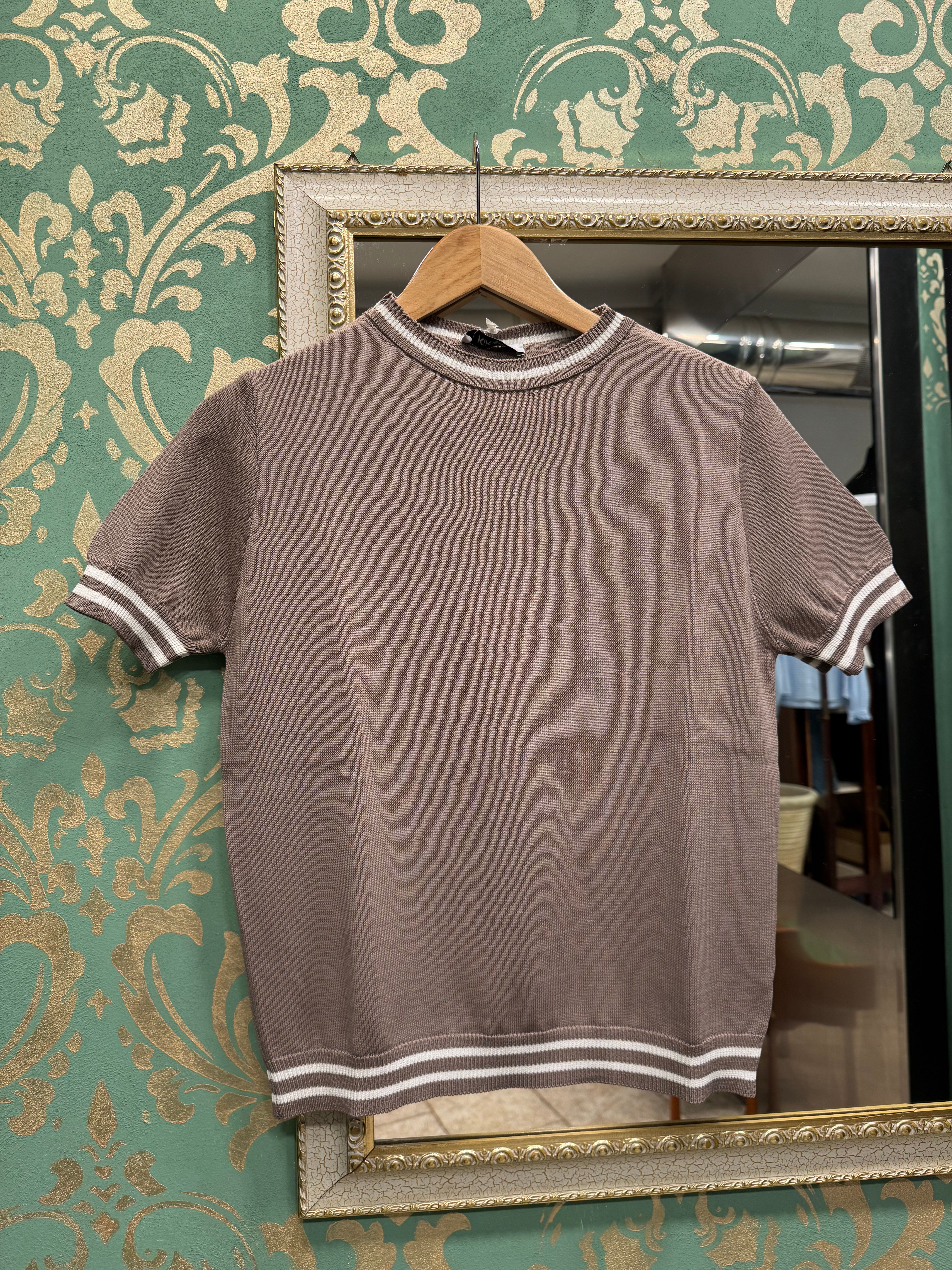 Maglia bordo bicolore 