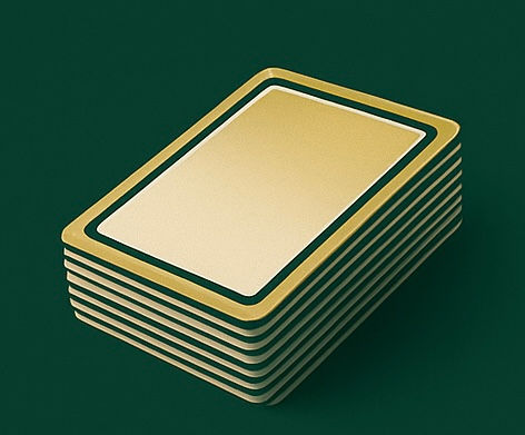Stack of Golden trading cards.