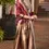 Thumbnail: Wine Soft Tussar Silk Saree with Kalamkari Pallu