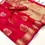 Thumbnail: Red Woven Banarasi Organza Silk Saree With Sequins Work