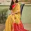 Thumbnail: Women's Yellow Woven Work Cotton Silk Saree with Blouse