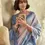Thumbnail: Light Blue and Elegant Gold Khadi Saree with Jacquard Weaving