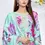 Thumbnail: Elegant Sea Green Floral Print Suit with Embroidered Neckline – Premium Lawn