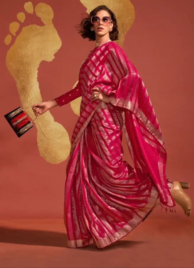 Thumbnail: Red Banarasi Handloom Silk Saree