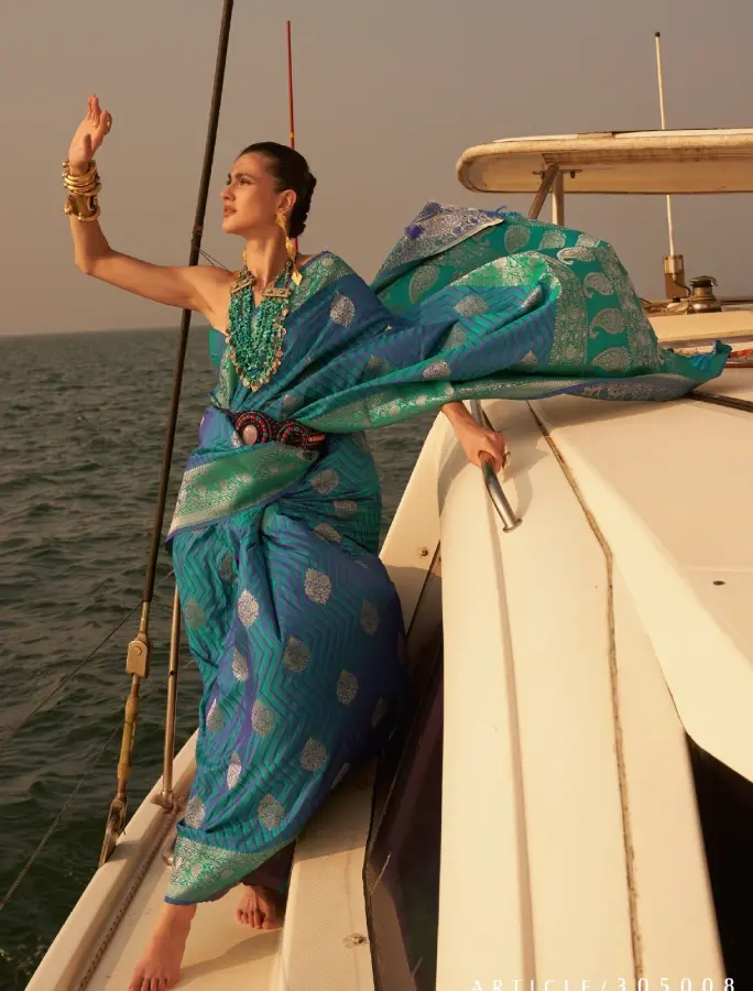 Lavender Pure Banarasi Satin Silk Saree