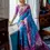 Thumbnail: Women's Blue Patola Fusion Paithani Silk Saree