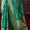 Thumbnail: Green Banarasi Dola Silk Designer Saree With Blouse
