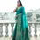 Thumbnail: Women's Teal Green Woven Soft Silk Saree