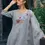 Thumbnail: Pastel Blue Embroidered Silk Blend Straight Kurta Trouser Dupatta Set