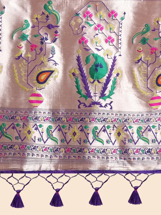 Thumbnail: Teal Blue Festive Wear Paithani Silk Saree