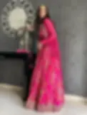 Pink Georgette Floral Lehenga Choli Set: Grace and Glamour in Every Detail