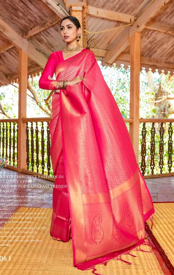 Blush Pink Silk Saree with Luxurious Gold Border