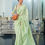 Thumbnail: Light Green Kashida Lucknowi Chikankari Weaving saree
