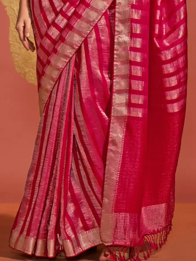 Thumbnail: Red Banarasi Handloom Silk Saree