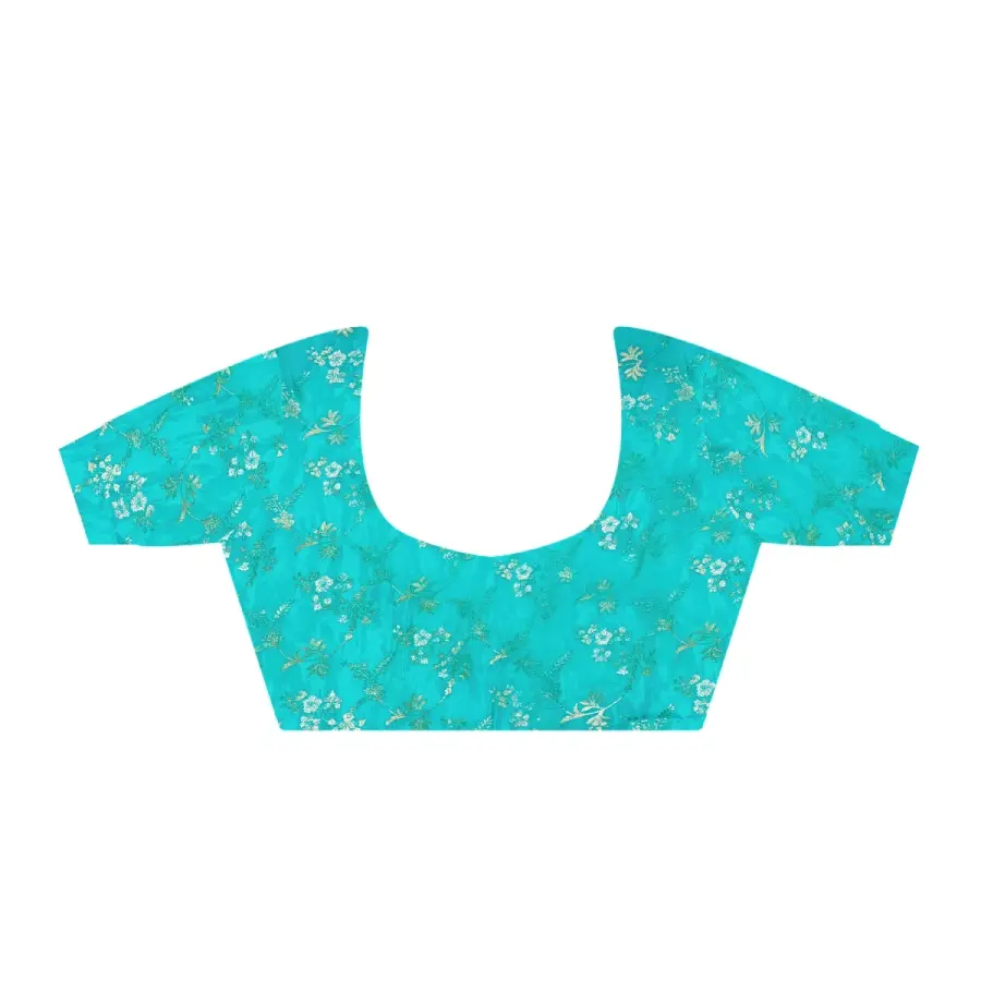 Thumbnail: Pink Handloom Silk Saree with Turquoise Brocade Blouse