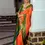 Thumbnail: Women's Orange Patola Woven Silk Saree