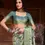 Thumbnail: Women's Teal Blue Silk Handloom Weaving Saree