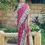 Thumbnail: Women's Wine Purple Printed Patola Paithani Silk Saree
