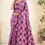 Thumbnail: Purple Linen Silk Woven Saree with Tassel Border and Contrast Blouse