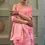 Thumbnail: Pink Lucknowi Cotton Saree With Stylish Blouse Piece