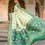 Thumbnail: Women's Pista Green Patola Woven Silk Saree