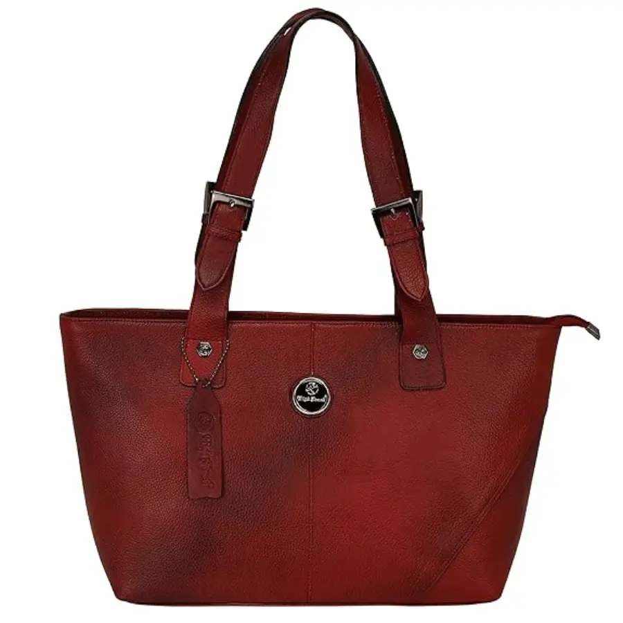 Thumbnail: Elegant Maroon Leather Tote Bag