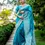 Thumbnail: Turquoise Zari Bhagalpuri Handloom Silk Saree