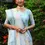 Thumbnail: Women's Light Blue Jamdani Linen Saree