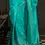 Thumbnail: Turquoise Handloom Silk Saree with Pink Brocade Blouse
