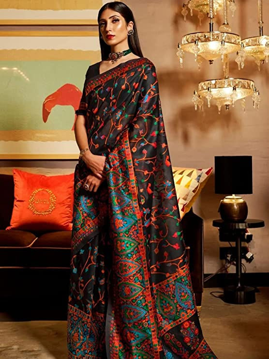 Kashmir ki Kali Jamawar Kashmiri Saree