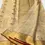 Thumbnail: Golden Chanderi Katan Silk Saree with Red Zari Border