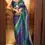 Thumbnail: Blue Soft Kanjivaram Silk Saree With Coral Ikkat Border and Pallu
