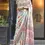Thumbnail: Sky Blue Satin Printed Saree With Blouse Piece
