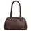 Thumbnail: Elegant Brown Leather Handbag with Multiple Zipper