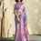 Thumbnail: Lavender and Elegant Gold Khadi Saree with Jacquard Weaving