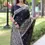 Thumbnail: Women's Black Handloom Raw Silk Woven Saree