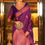 Thumbnail: Women's Purple Tussar Banarasi Silk Saree with Bronze weaving