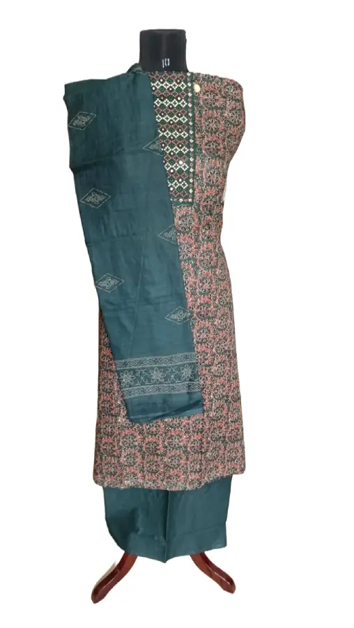 Thumbnail: Pure Cotton Embroidered and Printed Unstitched Salwar Suits