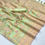 Thumbnail: Women's Pistachio Green Kashmiri Organza  Handloom Weaving Saree