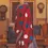 Thumbnail: Brick Red Ajrakh Printed Satin Crepe Saree