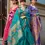 Thumbnail: Blush Pink Handloom Organza Saree with Gold Border