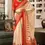 Thumbnail: Women's Cream and Red Patola Printed Silk Saree