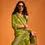 Thumbnail: Parrot Green Pure Handloom Satin Silk Saree With Beautiful Zari Weaving