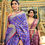 Thumbnail: Weaver Saga Women's Indigo Blue Woven Banarasi Silk Saree