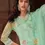 Thumbnail: Summer Green Silk Embroidered  Readymade Pant Suits