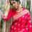 Thumbnail: Gorgeous Pink Weaving Work Banarasi Silk Saree
