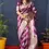 Thumbnail: Women's Ruby Red Handloom Banarasi Silk Zari Woven Saree with Blouse