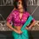 Thumbnail: Turquoise Handloom Silk Saree with Pink Brocade Blouse