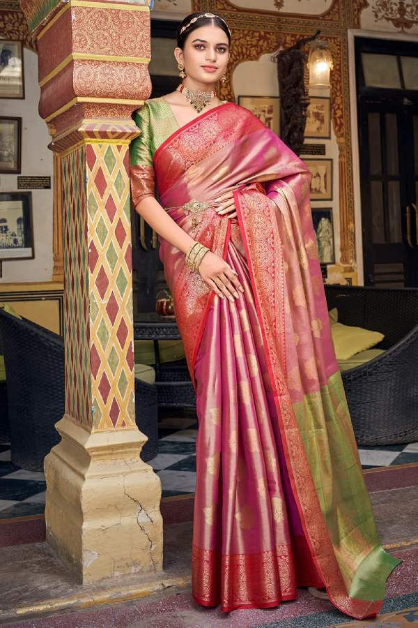 Red Soft Silk Banarasi Saree